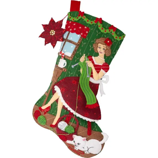 BucillaHoliday Knitting Stocking Kit Multi {1}