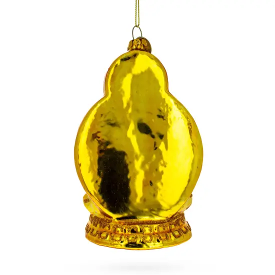 Golden Buddha Glass Christmas Ornament {4}