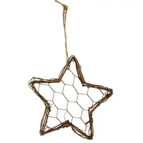 Grapevine & Chicken Wire Star 4" {1}