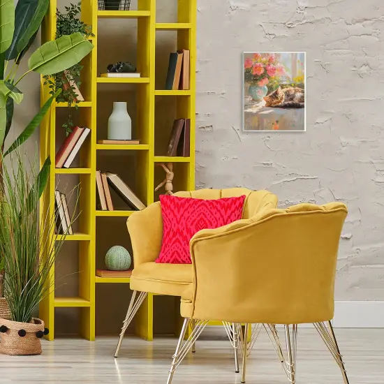 Stupell Industries Sleeping Kitten & Flower Vase Wall Plaque Design by Nini Art {2}