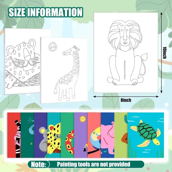 20Pcs Pre Drawn Canvas - 8 x 10 Inch (Funny Animals) {2}