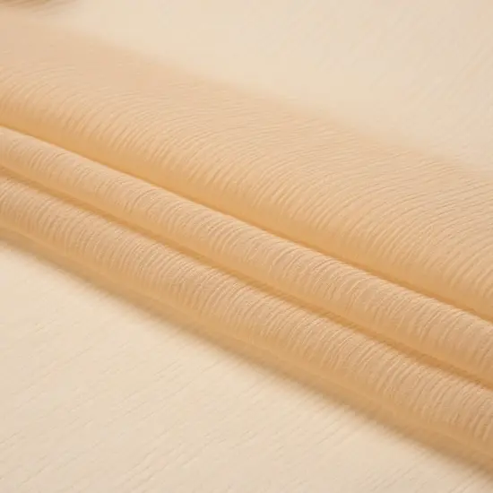 1 Yard 43" Wide Crinkled Silk Chiffon Fabric Ecru Sheer Lightweight Silk for Dresses, Scarves & Overlays {4}