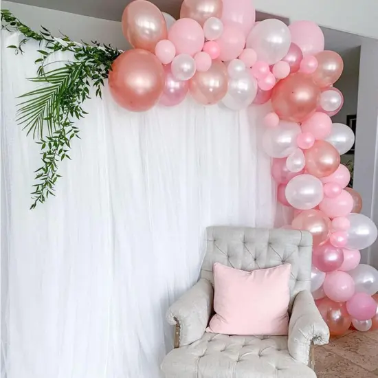 60 Pcs 12 Inch Pearl Pink Balloons (Pink) {5}