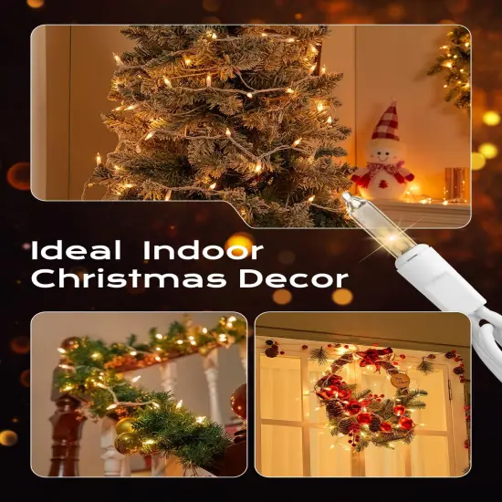 26.5ft 100-Count Clear Incandescent Bulb Christmas String Lights {4}