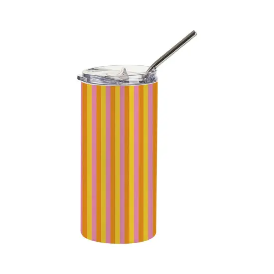 Craft Express 4 Pack 16oz Stainless Steel Skinny Sublimation Tumblers with Lids and Straws {5}