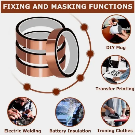 8 rolls Heat resistant tapes sublimation Press Transfer Thermal Tape 6mmx30m SUBLITAPE TAWNY {6}