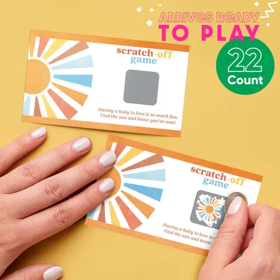 Big Dot of Happiness Retro Sunshine Baby Shower Scratchers, Here Comes The Son Boy Boho Party Game Scratch Off Cards - 22 Count {3}