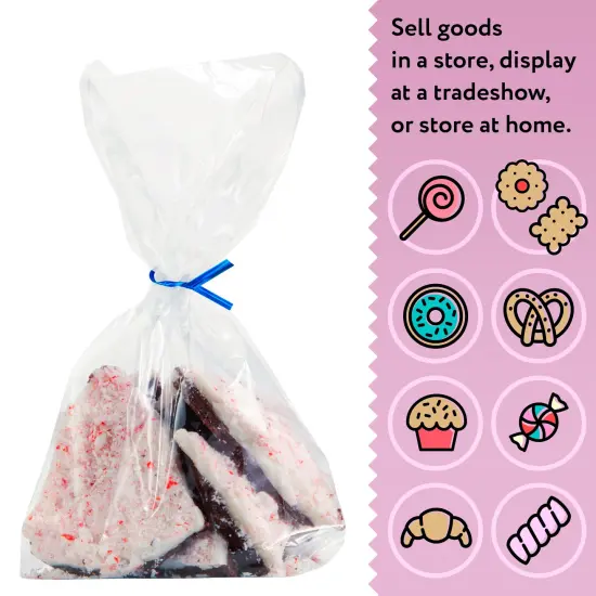 Lot45 Small Clear Treat Bags with Ties Cookie Bags Bakery Bag - 6x9 Inch 200pk {2}