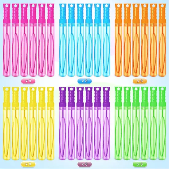 Bubble Wand, 48 Pcs Bubble Wands Bulk in 6 Colors, Bubble Party Favors for Kids, Summer Toys {2}