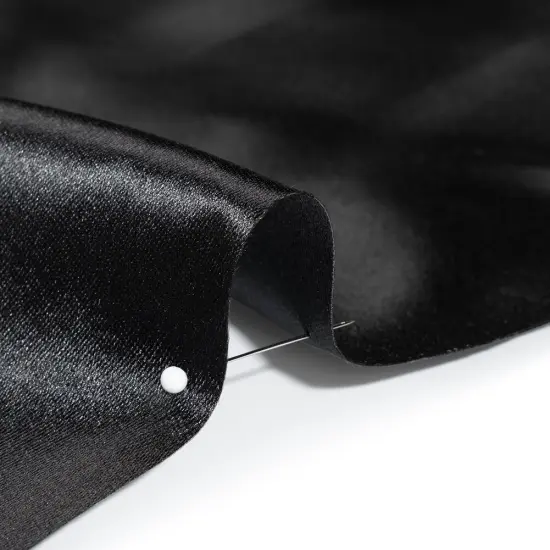 1 Yard Black Polyester Cotton Zibeline Fabric Solid 60 Inches Width {2}