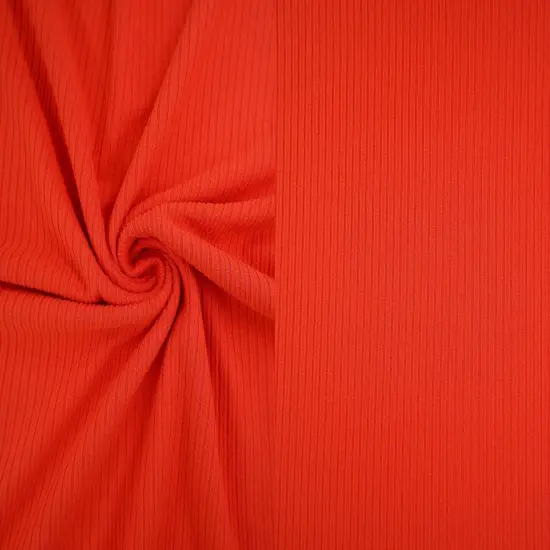 1 Yard Soft Touch 4x2 Yummy Rib Fabric, Durable Polyester Spandex Blend, 58/60&Prime; Wide TOMATO {1}