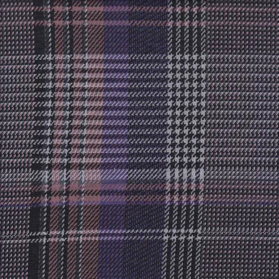 1 Yard Yarn Dyed Knit Jacquard Plaid Fabric Stretch Polyester Rayon Spandex 58/60 Inches Wide MAUVE/PURPLE {1}