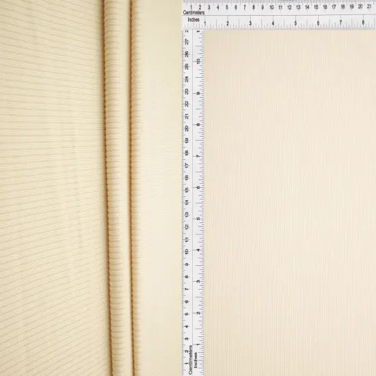 1 Yard 2x1 Yummy Rib Knit Fabric, Solid Stretch Polyester Spandex Blend, 58/60&Prime; Wide OATMEAL {1}