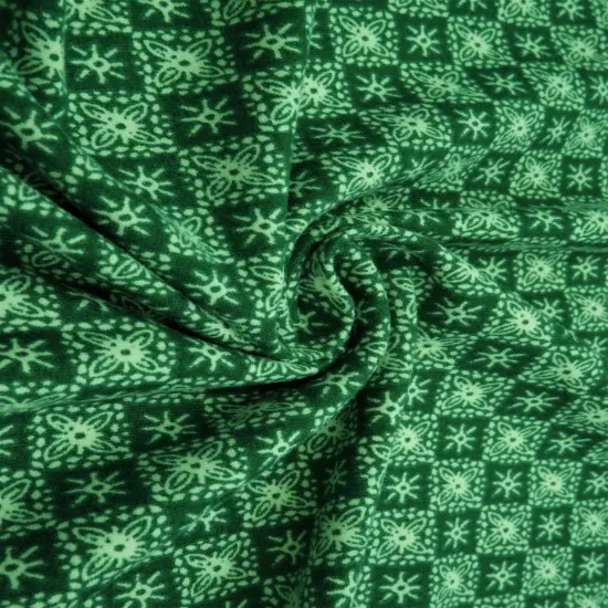 1 Yard Stretch Polyester Spandex DTY Brush Geometric Print Fabric 58/60 Inches Wide GREEN {2}