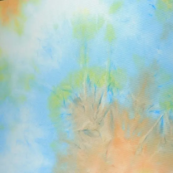 1 Yard Cashmere Sweater Tie Dye Fabric, 190 GSM Polyester Spandex Blend 58/60" Width YELLOW/ORANGE {4}