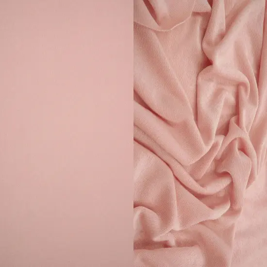 1 Yard Slinky Rib 1x1 Solid Knit Fabric 240 GSM, 52/54&Prime; Wide Polyester Spandex Blend PINK {1}