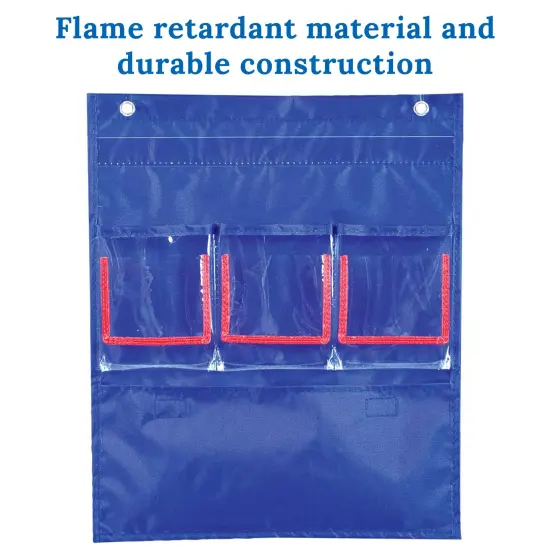 Carson Dellosa 12.75" x 15.25" Blue Deluxe Math Pocket Chart, Counting Caddy With Number, Base Ten, and Blank Cards, Straw Place Value Manipulatives, Homeschool and Classroom Organization {4}