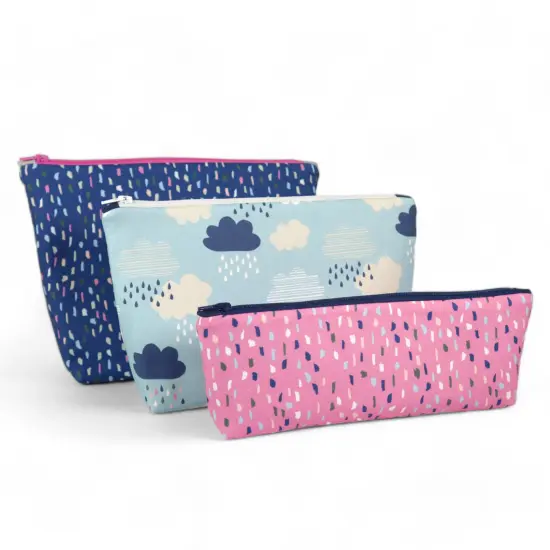 Crosscut Sewing Co.&reg; Zipper Pouch Sewing Project Kit for Beginners with Fabric, Instructions and Video Pink rain {6}