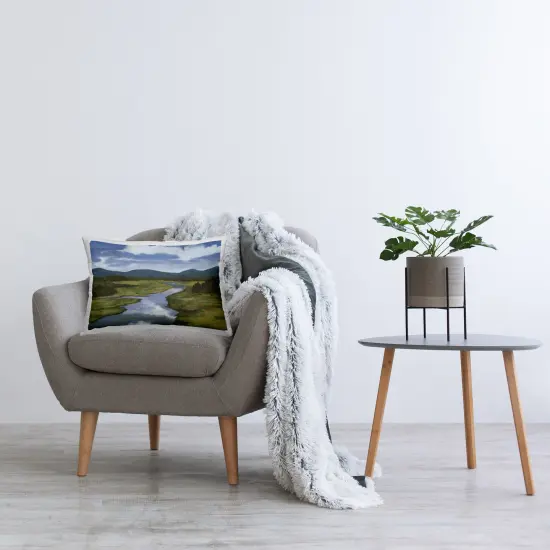 Clouds Reflecting in River Design by Michael Willett Throw Pillow  {2}