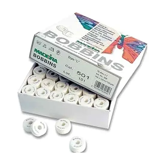 Madeira Mag Core Bobbin L 308-507 White {6}