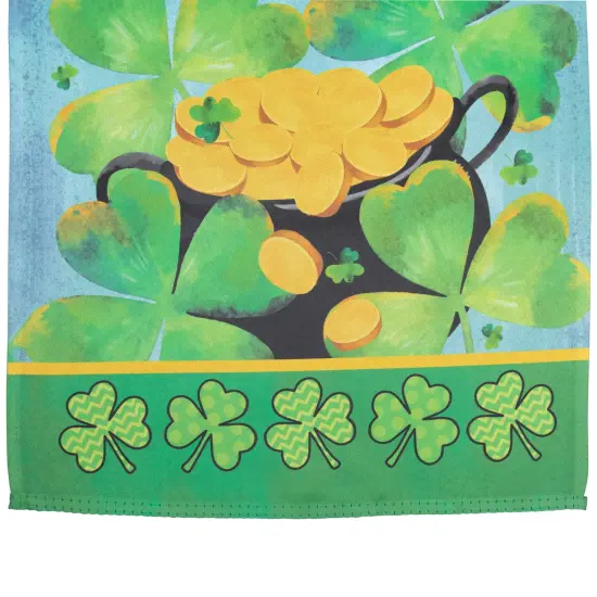 Northlight Pot of Gold "Welcome" St. Patrick's Day Outdoor Garden Flag - 12.5" x 18" Green {7}