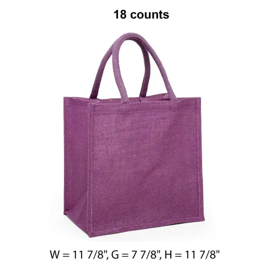 Stylish Laminated Jute Bag 11.875" x 7.875" x 11.875" Perfect for Shopping {1}