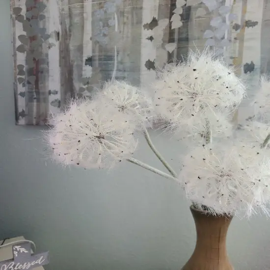 Artificial Dandelion Flowers for Home Decoration Faux Dandelions Long Stem Fake Dandelions Realistic White Dandelion Balls {1}