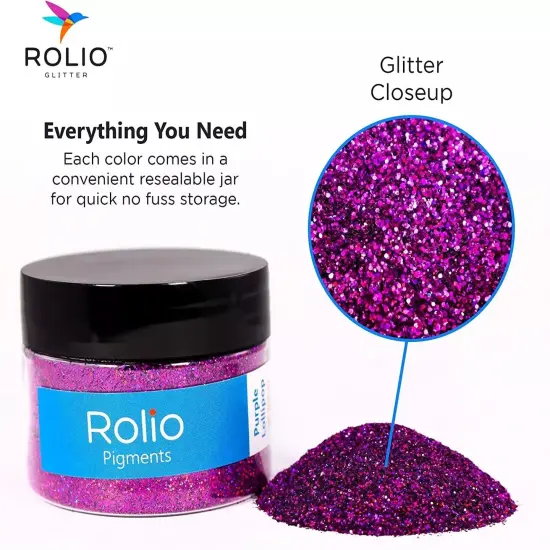 Rolio - 1 Jar Vibrant Holographic Glitter (Purple Lollipop) - 1 oz {2}