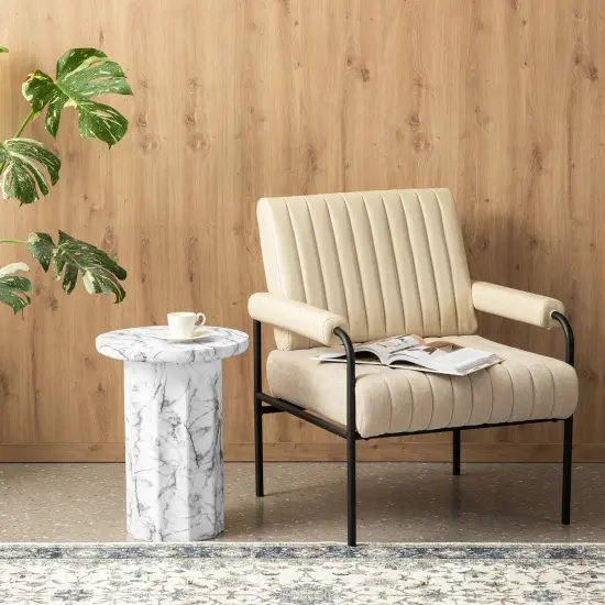 Modern MGO Faux Marble Side Table / End Table {2}
