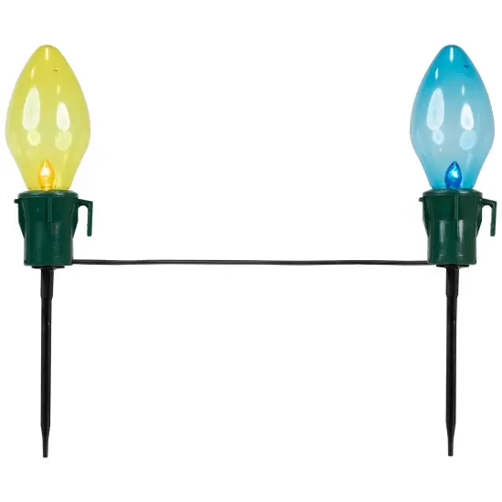 Northlight Lighted Jumbo C7 Bulb Christmas Outdoor Pathway Markers - 21" - Multicolor - Set of 4 {7}