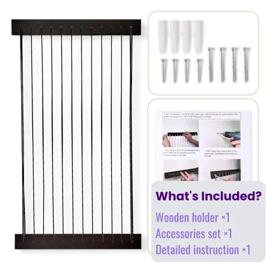 Stuffed Animal Storage Wooden Soft Toy Storage for Kids Room，Wall Mount Door Hanging Stuffed Animal Toy Organizer Shelf for Nursery Play Room Black -Patent {2}