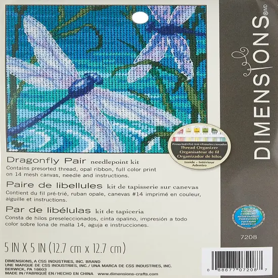 Dimensions Needlepoint Kit, Dragonfly Needlepoint, 5'' W x 5'' H, Various {1}