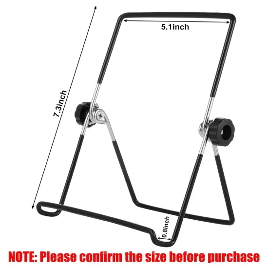 3 Pack Plate Stand Easel Picture Frame Stand Adjustable Foldable Tablet Iron Display Holder for Displaying Photos, Plates, Cookbooks(Black) {6}