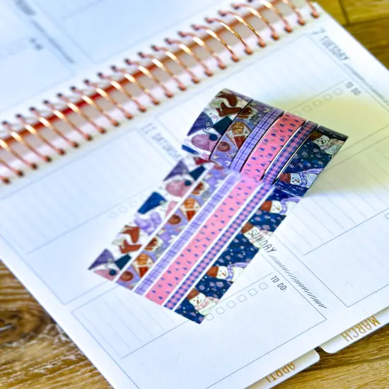 Winter Snowmen Snowman Snow Plaid Pink Blue Washi Tape Set January 2025 - W123 {3}