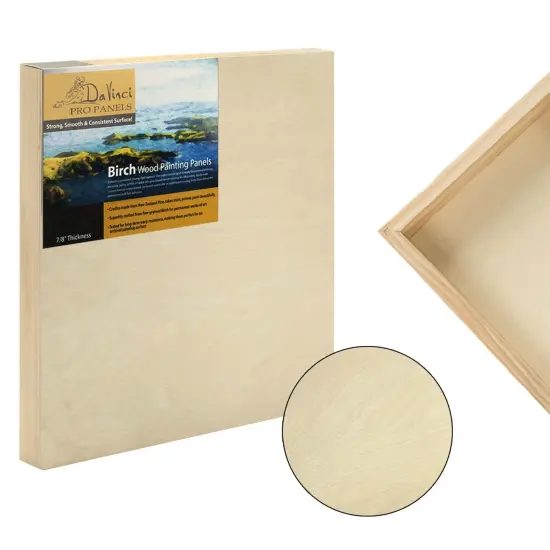 Da Vinci Pro Birch Wood Panel 7/8" Deep &ndash; Bundle of 6 Square Panels - Fine Textured, Warp Resistant, Lightweight & Rigid &ndash; Perfect for Mounting Sanded Pastel or Watercolor Paper, Linen or Canvas {3}