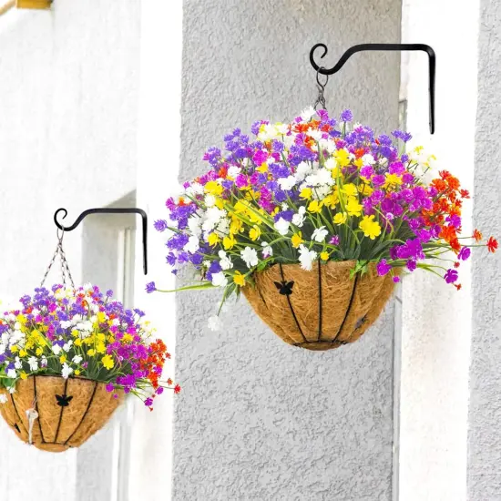 8 Bundles Artificial Outdoors Flowers (White-Daffodil) {5}