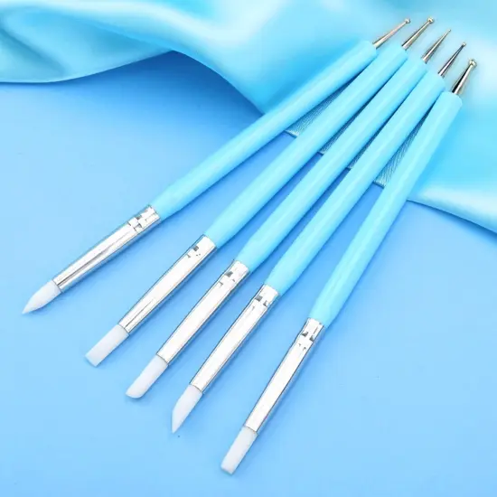 31pcs Polymer Clay Sculpting Tools Set, Air Dry Modeling Clay Roller Dotting Tool Kit Fondant Metal Cutters Silicone Embossing Pen Balls Stylus Rollin {6}