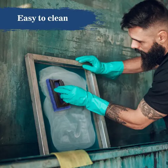 3 Pack Screen Printing Scrub Pad, Blue Scrub Cleaner Brush with Handle, Silkscreen Ink Remover for Reclaiming Mesh Frames {4}