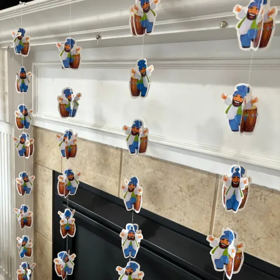 4ct Happy Lohri Hanging Decoration Strings Mini Paper Frill Wall Hanging Indian Harvest Festival Lohri Gifting Dancing Punjabi Party Celebration - Lohri Decor for Home Office {4}