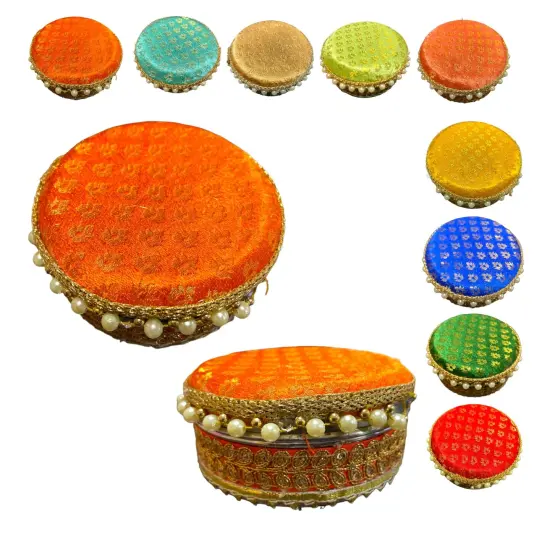 4 Ct Steel Ladoo Box 250 Grams Festival Special Stainless Steel Sweets Gift Box Perfect for Holi Diwali Rakhi Housewarmings Mithaai Desert Box Orange {1}