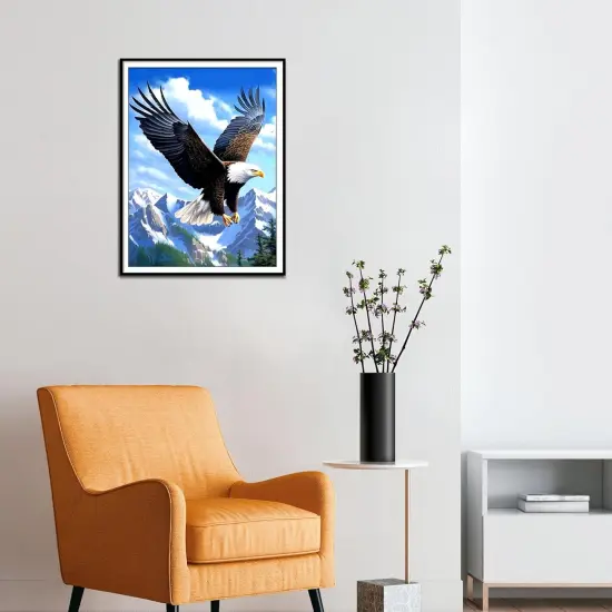 Hawk Diamond Art Kits for Adults &Beginner, Animals Diamond Painting, 5D Gem Art Painting Kits with Round Diamonds, Eagle&Mountain Diamond dots for Home Wall Gift Decor (12x16inch) {3}