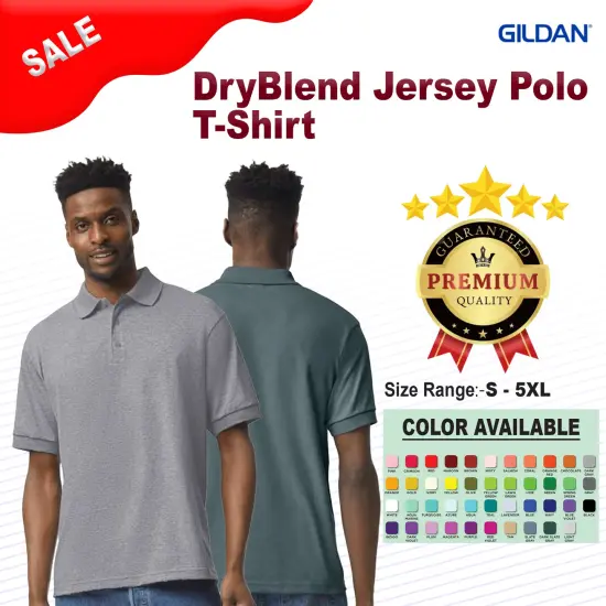 Gildan&reg; DryBlend Jersy Polo T-Shirt Short Sleeve Graphite heather {2}