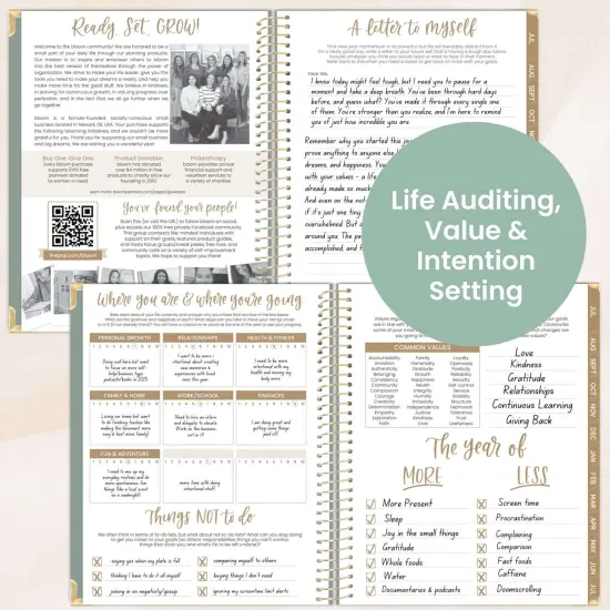 bloom daily planners 2025-26 Academic Planner, Hard Cover, 8.5" x 11", Green Linen {5}