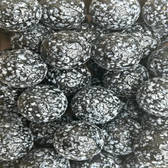 PORCUPINE Black/White Confetti Glass Marbles 25mm (1 inch) SHOOTER Taw Lot {3}