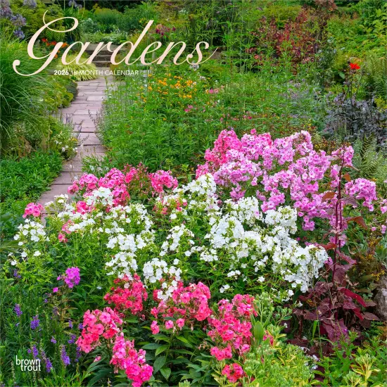 Gardens | 2026 12 x 24 Inch (Hanging) Monthly Square Wall Calendar | Foil Stamped Cover | Plastic-Free {1}