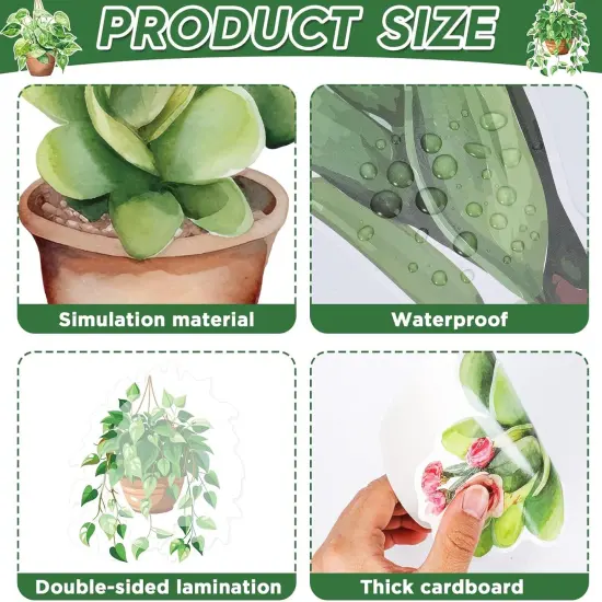 Summer Greenery Potted Plant Bulletin Board Set - Green {3}