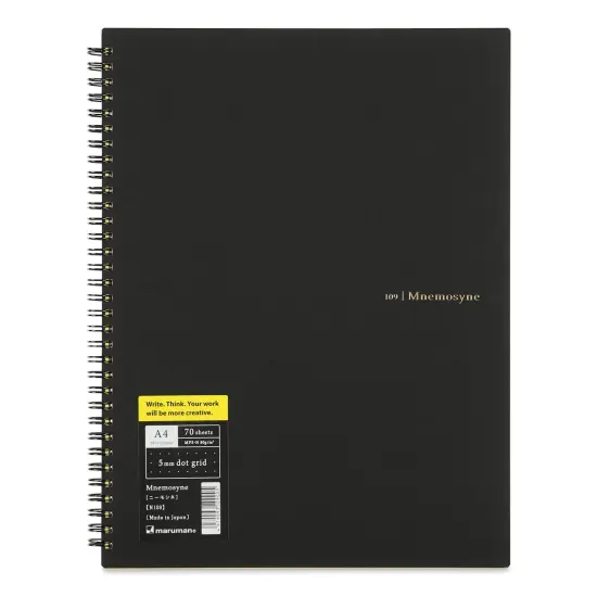 Maruman Mnemosyne Notebook - Black, A4, Dot Grid {1}