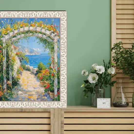 Vintage Ornate White Wash Picture Frame 40x40 frame {5}