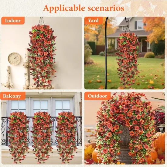 Artificial Flowers for Outdoors Fall Decoration, 2 PCS {4}