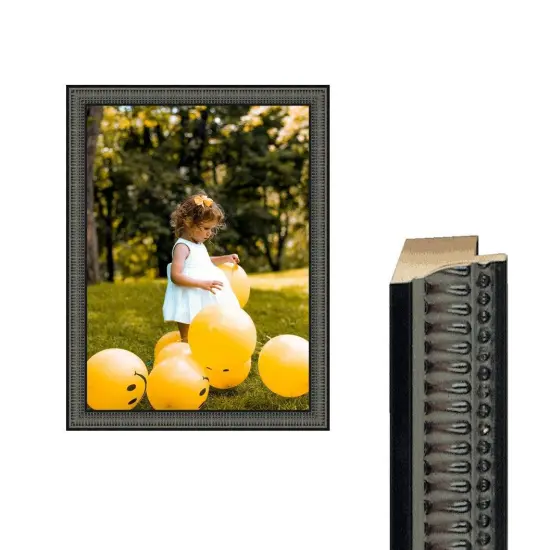 Antique Black Ornate Picture Frame Lined Scoop {5}